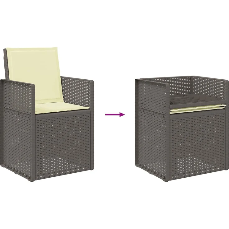 vidaXL Garten Esszimmerstühle 2 pcs Hellgrau und Creme PP 8000010 – Bild 9
