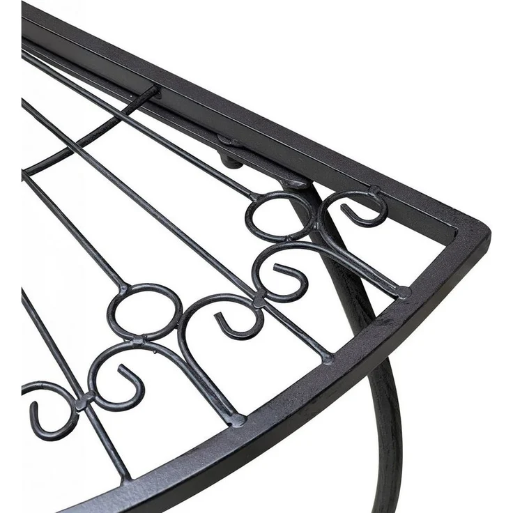 Spetebo Beistelltisch aus Metall halbrund schwarz - 80 x 71 cm (Anzahl, 1-St, Stück), schwer und stabil – Bild 2