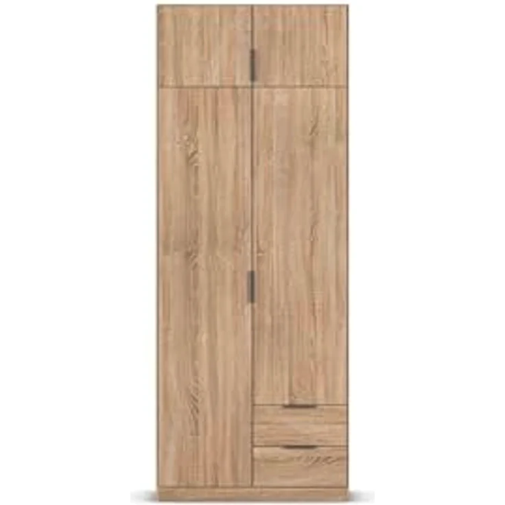 Rauch Möbel Lagoa, Kleiderschrank, Garderobe für Schlafzimmer, Kinderzimmer, Jugendzimmer 4-türig, 2 Schubladen, mit Zubehör Premium, Farbe Eiche Sonoma, Holz, Breite 91 – Bild 10