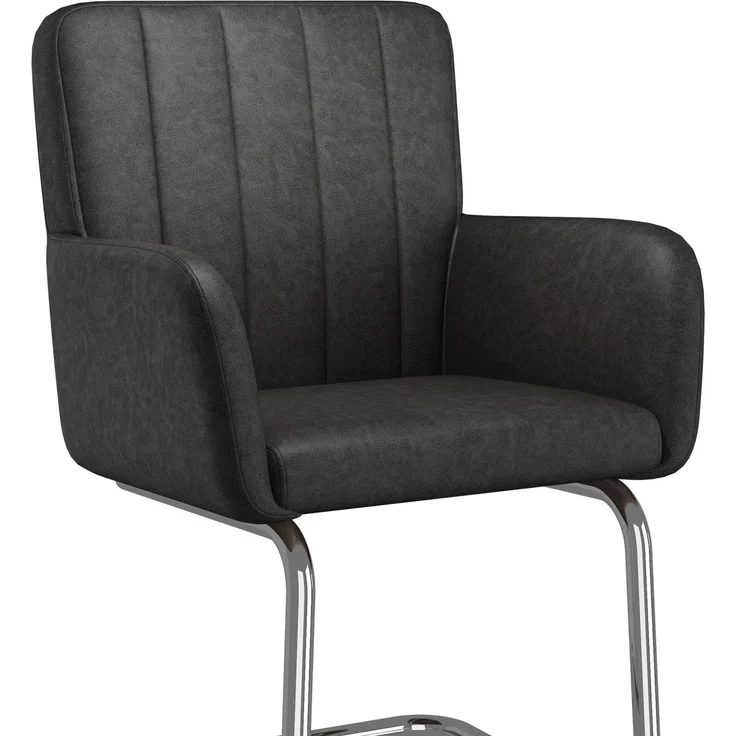 Esszimmerstühle 56x57x86 cm, 6er Set aus Kunstleder in Schwarz mit Z-förmiger Rückenlehne – Bild 8