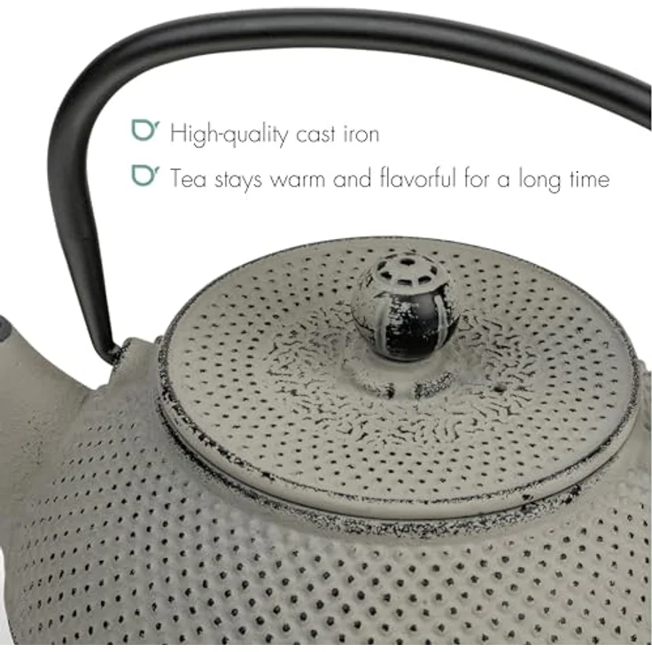 Bredemeijer Teekanne Jang 0,8l Gusseisen grau + Filter 153022 – Bild 3