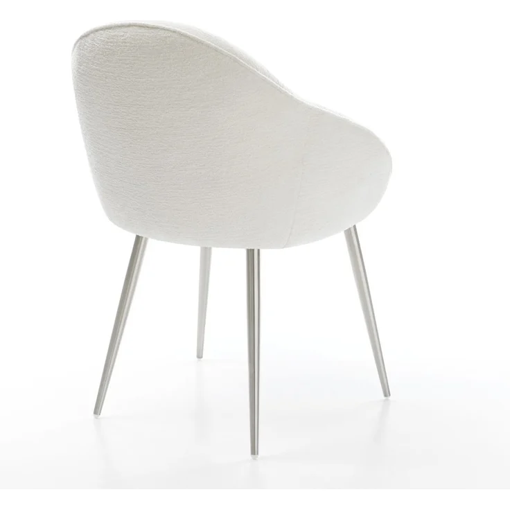 Esszimmerstuhl Gaio-Flex Bouclé Soft Beige 4-Fuß konisch Edelstahl – Bild 5