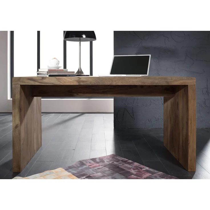 Schreibtisch Sheesham 148x75x78 grau geölt NATURE GREY #710 – Bild 6