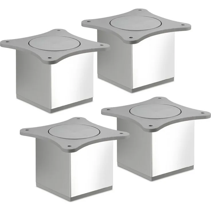 SO-TECH® Möbelfuß QUEBEC II Chrom poliert, Möbelbeine aus Aluminium, (4-St), Höhe 70 mm, 65 x 65 mm, passend für feststehende Möbel