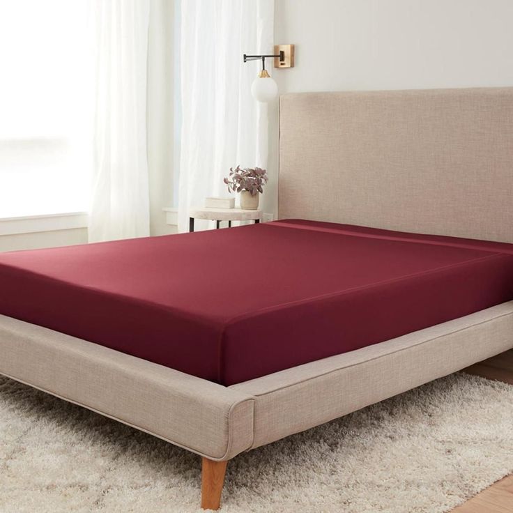 Hahn Haustextilien Jersey-Spannlaken Basic Größe 180-200x200 cm Farbe bordeaux
