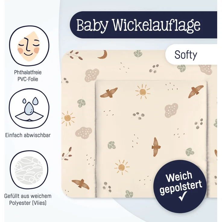 Julius Zöllner Wickelauflage Softy 75x75 Folie Night & Day – Bild 3