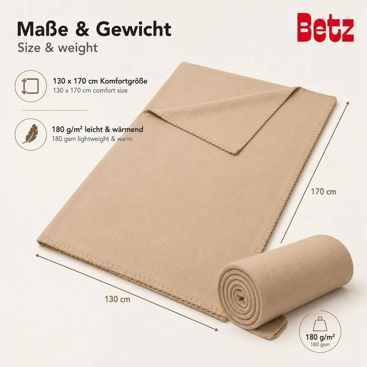 Wohndecke Fleecedecke 4 Stück 130x170 cm 180g/m² Flauschige Sofadecke, Betz – Bild 4
