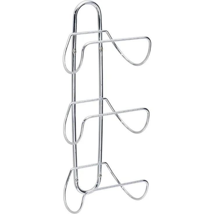 mDesign Handtuchhalter Regal Ablage Metall verchromt Silber 3 Halterungen – Bild 1