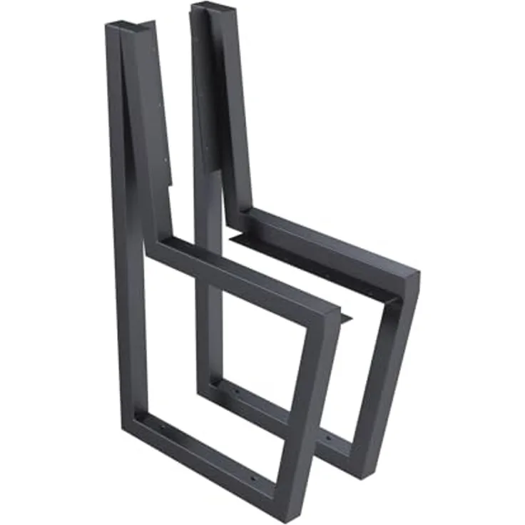 QLS Gartenbank Bankbeine HELSINKI (Set 2 Stück, pulverbeschichtet), Bankgestell Bankfüße Beine aus Stahl schwarz