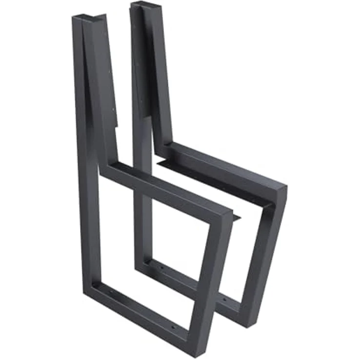 QLS Gartenbank Bankbeine HELSINKI (Set 2 Stück, pulverbeschichtet), Bankgestell Bankfüße Beine aus Stahl schwarz – Bild 1