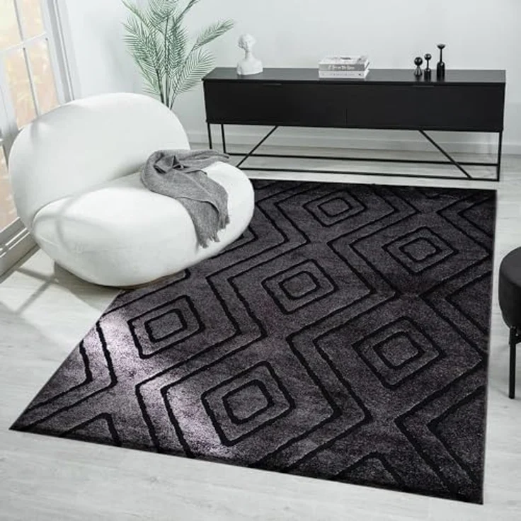 Vimoda Teppich Teppich Modern Super Weich, Rechteckig, 3D Effekt, Raute, Modern, Läufer Wohnzimmer – Bild 4