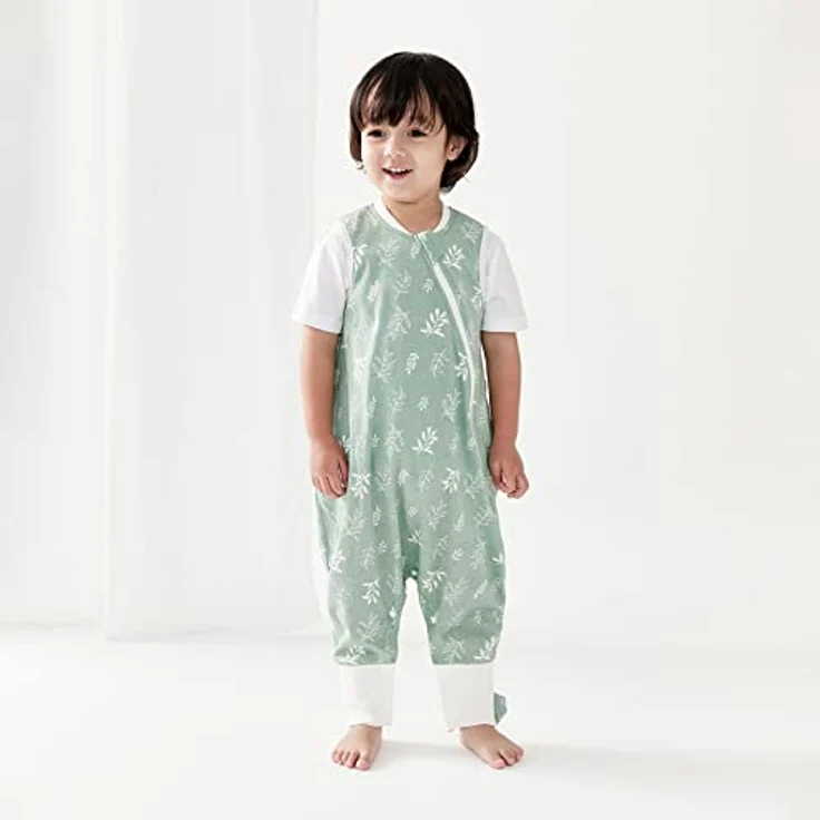 Duomiaomiao Schlafsack Sommer, Schlafsack mit füßen 0.5 tog, Dünne Sommerschlafsack mit füßen, 100% Baumwolle Schlafsack Kinder Sommer 1-2 Jahr – Bild 9