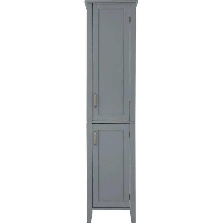 Teamson Home Wooden Badezimmerbades Lagerschrank mit 2 Türen, hoher Badezimmerschrank, graue Badezimmermöbel, verstellbare Lagerung, Mercer -Sammlung – Bild 5