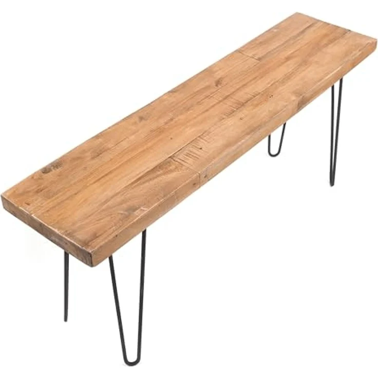 DESIGN DELIGHTS Sitzbank SITZBANK "BOHLE", 120 cm, Altholz massiv, mit Gestell, Esszimmerbank – Bild 3