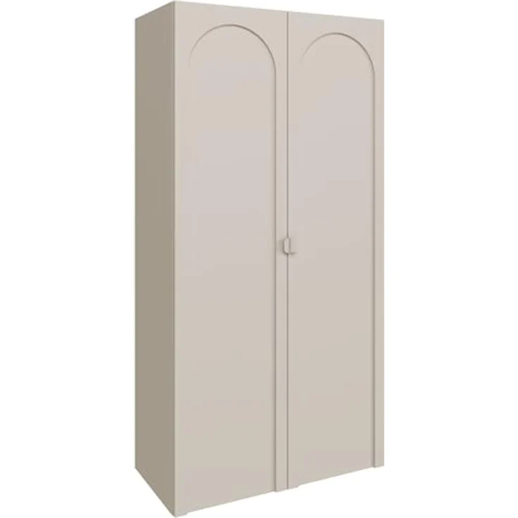 Selsey Zweitüriger Kleiderschrank – Kaschmir, 100 cm – Eleganter Kleiderschrank für Schlafzimmer oder Kinderzimmer, minimalistisches Design mit bogenförmiger Front – Bild 1