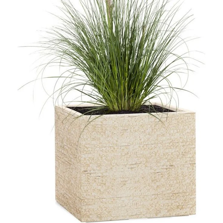 Pflanzwerk® Pflanzkübel CUBE Premium Fiberglas Blumenkübel Frostbeständig mit Lotus-Effekt, Lotus-Effekt - Handgefertigt - Eckig - Frostbeständig – Bild 4