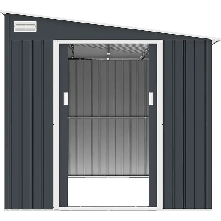 Vente-unique - DAUSTIN Gartenhaus Metall Grau - B 245 cm x H 193 cm x L 203 cm – Bild 3