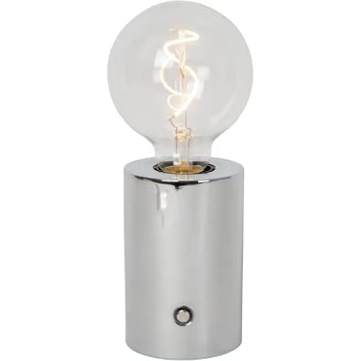 LUCIDE VIVO - wiederaufladbare Tischlampe - Akku/Batterie - Ø 8 cm - LED Dim. - E27-1x1W 2700K - Chrom