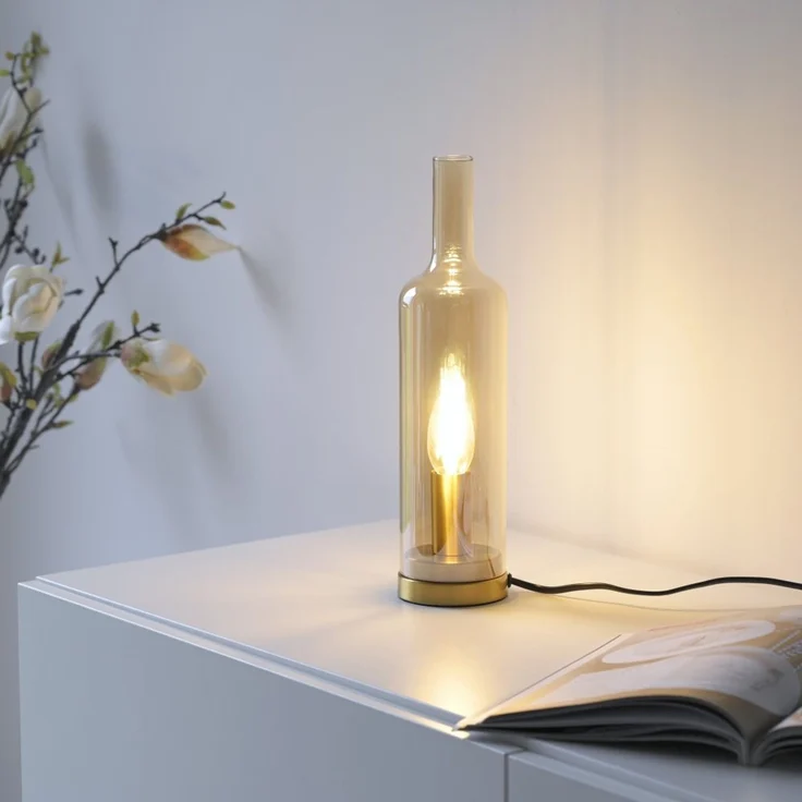 JUST LIGHT 14006-27 BOTTLE Tischleuchte amberglas – Bild 6