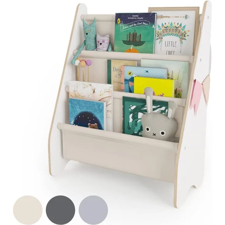 MAMOI® Bücherregal für Kinder, Bücherkiste für kinderzimmer, Book Shelf, Buchregal, Wandregal kinderregal, Kinderbücherregal, Bücherbank aus Holz, Kindermöbel für kleines Kind Montessori