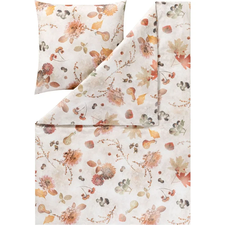 Estella Flanell Bettwäsche Autumn Foliage 4470-325 Blätter 135x200 – Bild 2