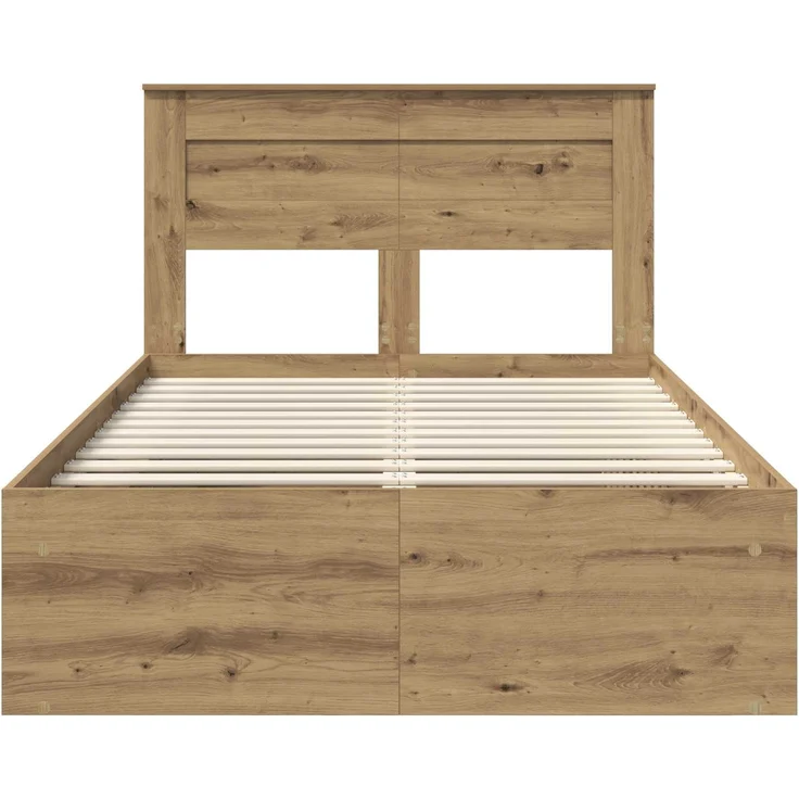 vidaXL Bettrahmen mit Kopfteil Kunsthandwerk Eiche 120 x 190 cm 3409782 – Bild 6