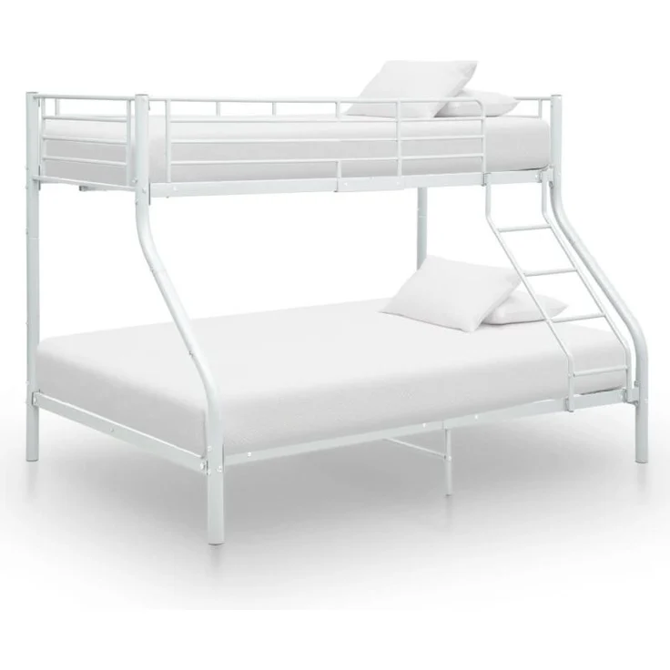 vidaXL Etagenbettgestell Weiß Metall 140x200 cm/90x200 cm 287903 – Bild 4