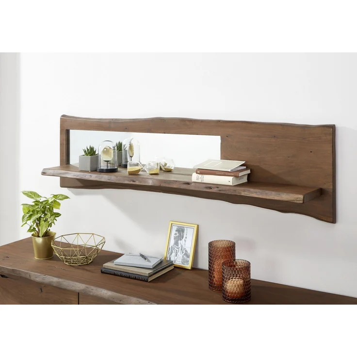 Wandregal Akazie 165x22x38 braun lackiert PURE ACACIA #806 – Bild 5
