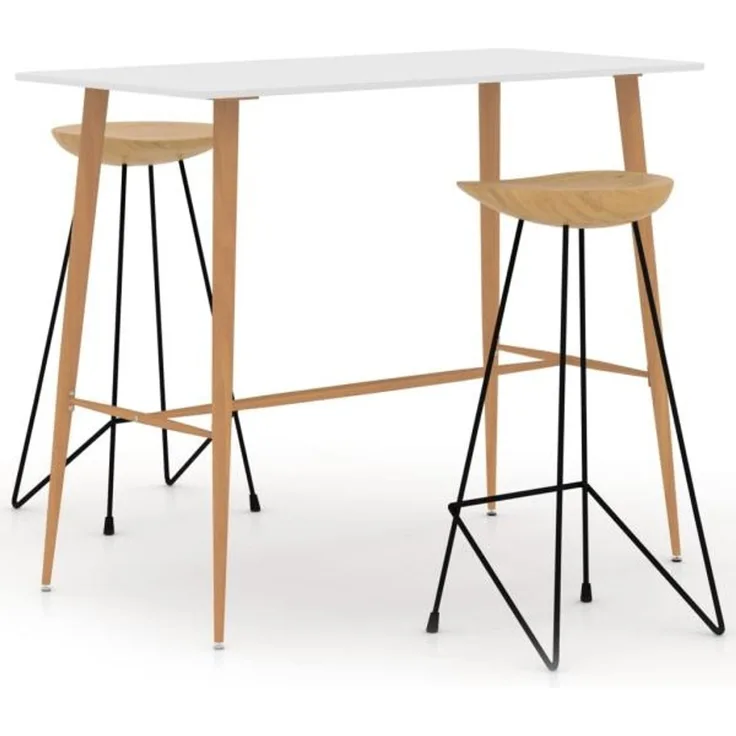 vidaXL 3-tlg. Bar-Set Weiß 3057836