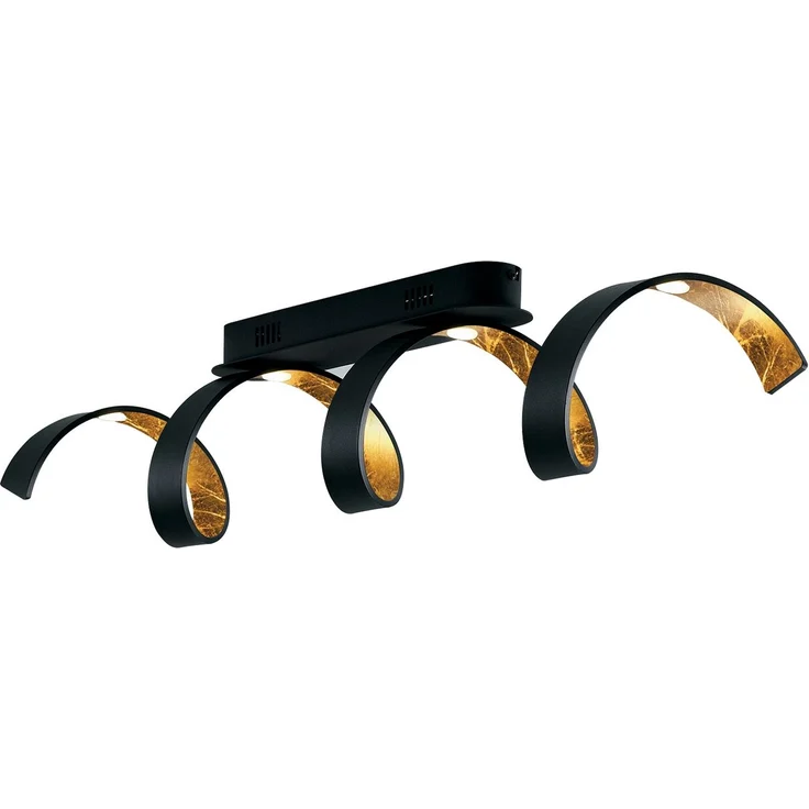 Ausgefallene LED Deckenlleuchte HELIX Schwarz / Gold, Breite 80cm – Bild 2
