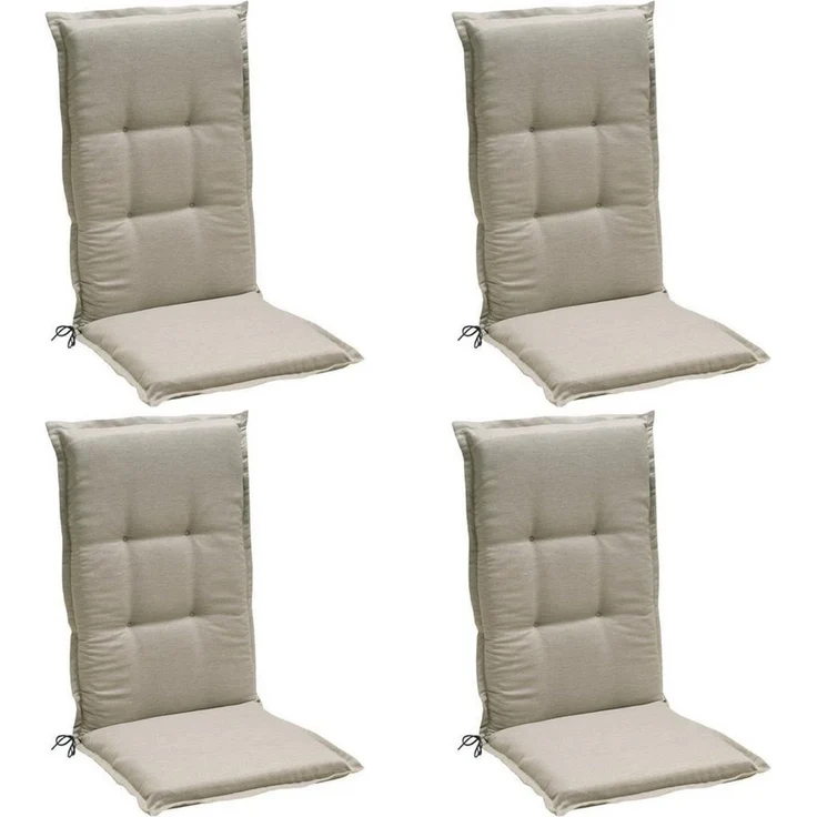 GO-DE Hochstuhlauflage Stuhlauflage CAMPO, 50 x 120 cm, Creme, Uni, (4 St), für Hochlehner-Stühle – Bild 1