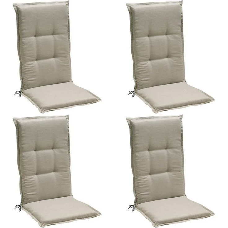 GO-DE Hochstuhlauflage Stuhlauflage CAMPO, 50 x 120 cm, Creme, Uni, (4 St), für Hochlehner-Stühle