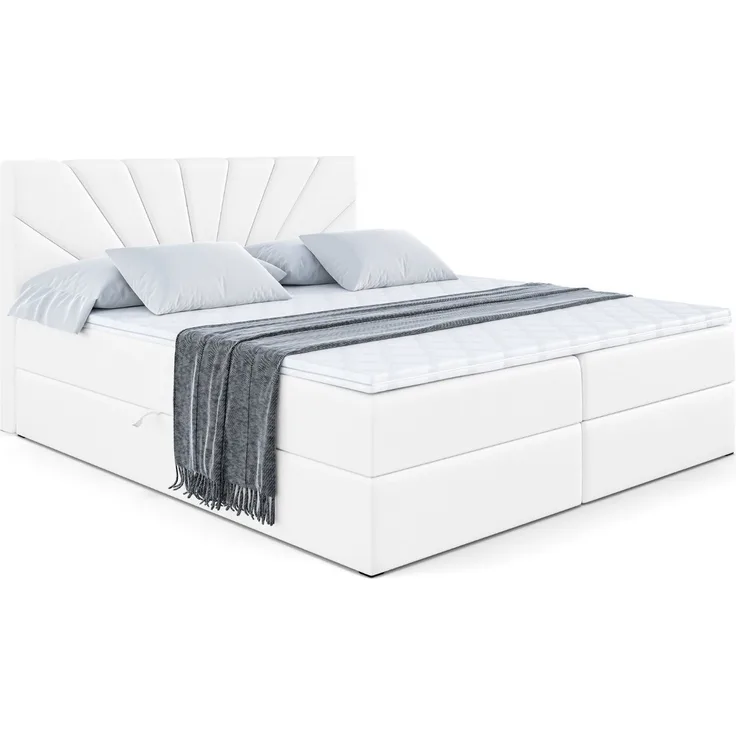 ALTDECOR Boxbett MILTIO, Multipocket-Matratze H4, H3 Bonellfederung, inkl. Topper und Kopfteil, verschiedene Größen erhältlich