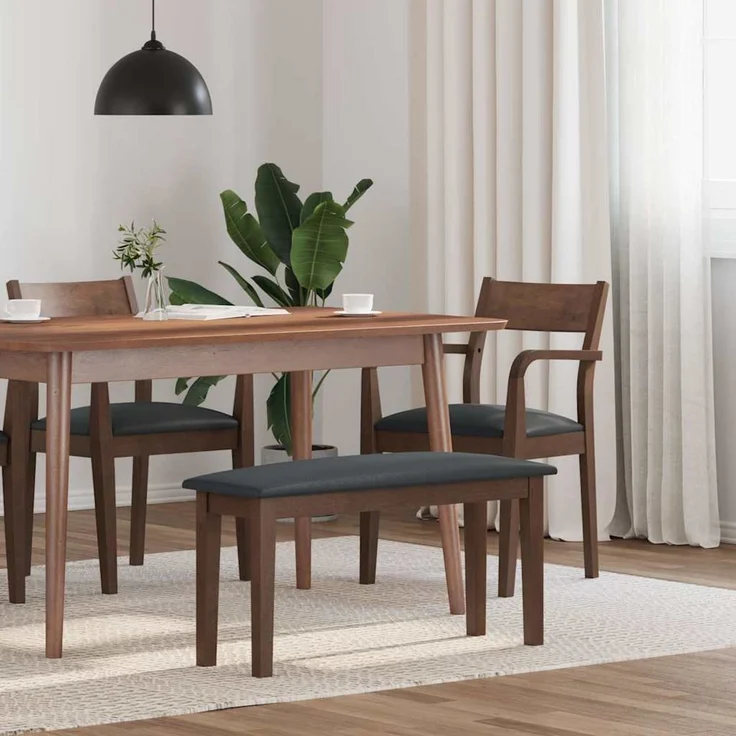 vidaXL Bank 90 cm Braun Massivholz Gummibaum 4102593 – Bild 1