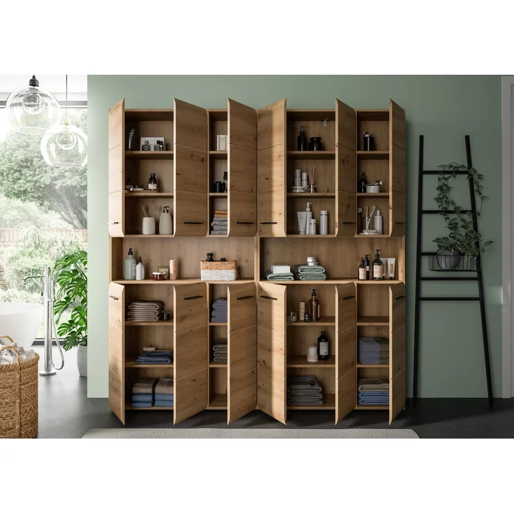 Badkombination (B/H/T: 180x185x30 cm) in Artisan Oak Nachbildung und Artisan Oak Nachbildung – Bild 12