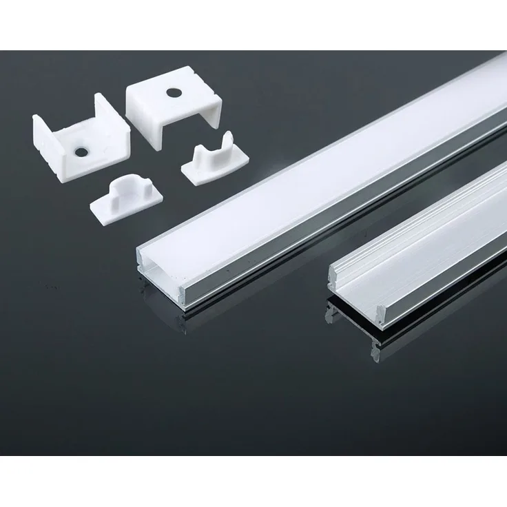 2m Aluprofile Alu Schiene Leiste Profil LED Kanal Deckenanbringung für LED Strip Profil mit Milchglas Abdeckung Profil A