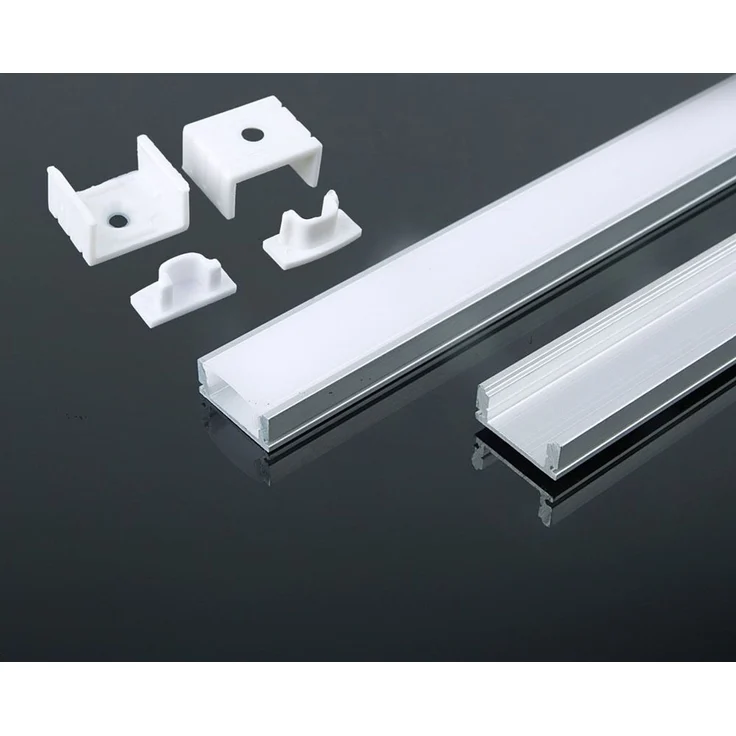 2m Aluprofile Alu Schiene Leiste Profil LED Kanal Deckenanbringung für LED Strip Profil mit Milchglas Abdeckung Profil A – Bild 1