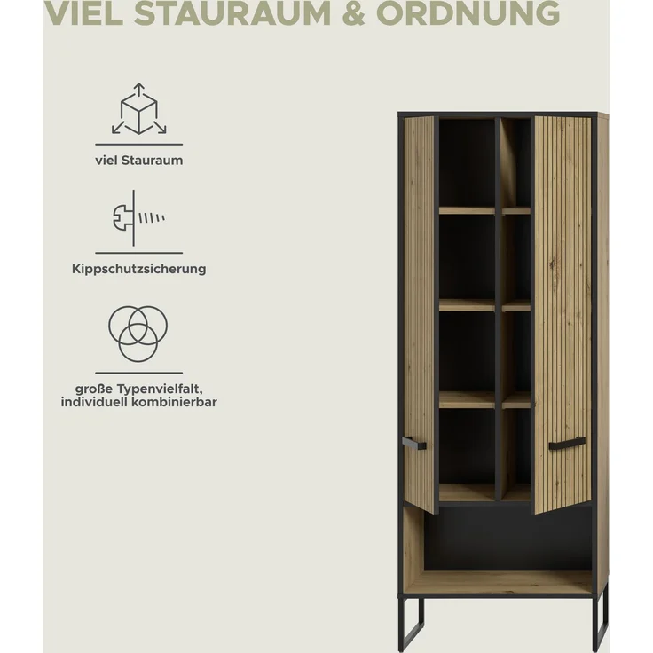 Bagno Hochschrank breit in Artisan Oak Nachbildung – Bild 9