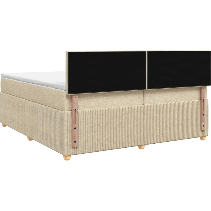 vidaXL Boxspringbett mit Matratze Creme 200 x 200 cm Stoff 3451557 – Bild 8