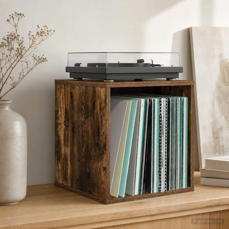 vidaXL Vinyl Album Box 2 stk. Räuchereiche 37 x 36,5 x 38 cm 8012851 – Bild 1