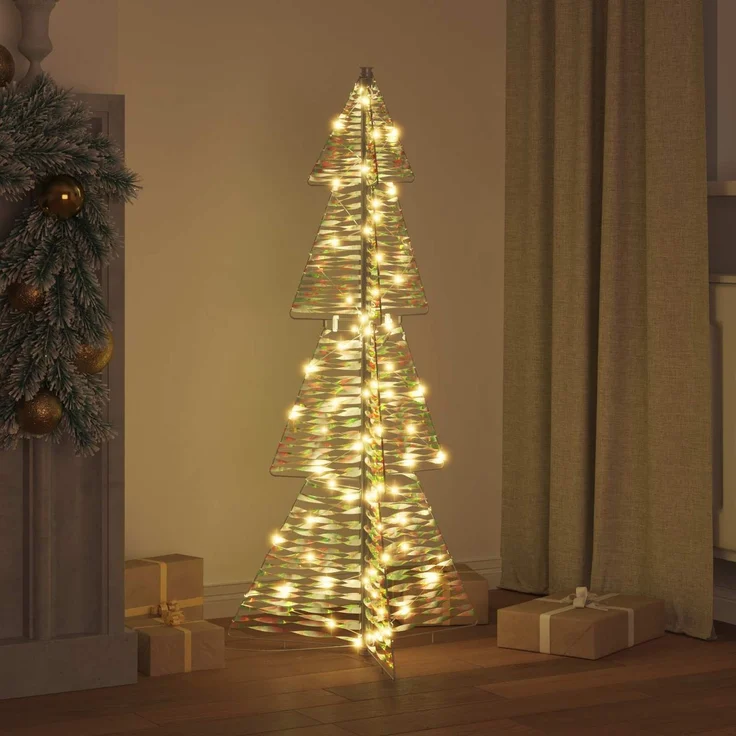 vidaXL Weihnachtsbaum Warmes Weiß 120 cm PET 100 LEDs 42019214 – Bild 3