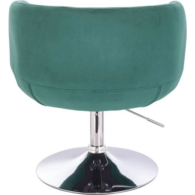 SVITA Panama Retro Loungestuhl Cocktailsessel Dunkelgrün Samt-Optik Tellerfuß – Bild 3