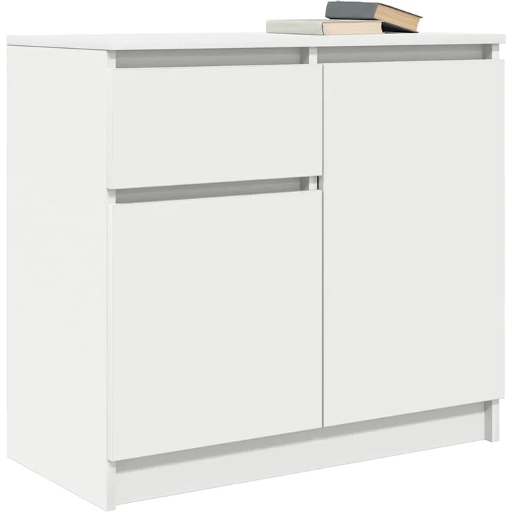 vidaXL Sideboard mit Schublade Weiß 71x35x65 cm Holzwerkstoff 861598 – Bild 3