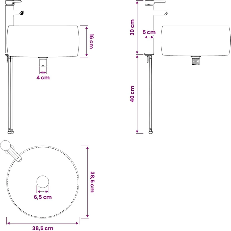 vidaXL Wandmontiertes Badezimmermöbel-Set 2 stk. Betongrau 3403923 – Bild 12