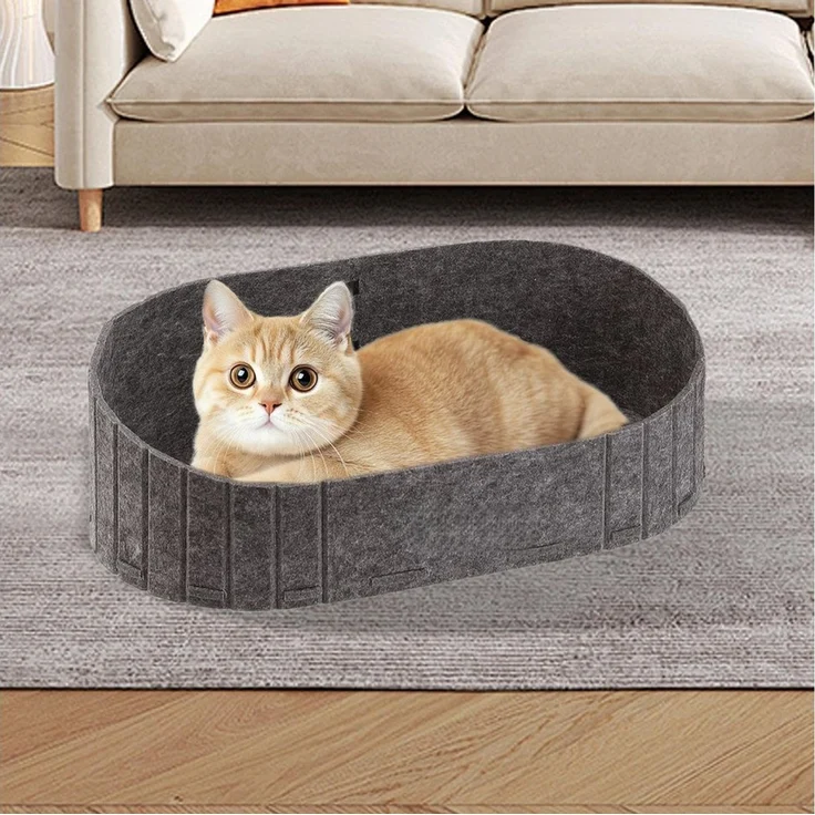 FOUORTUNATE-BEE Tierbett Katzenbett Filzkissen für Katzen im Innenbereich, für Stuhl, Sofa, Fensterbank, Outdoor Nutzung, bequemes Nest – Bild 3