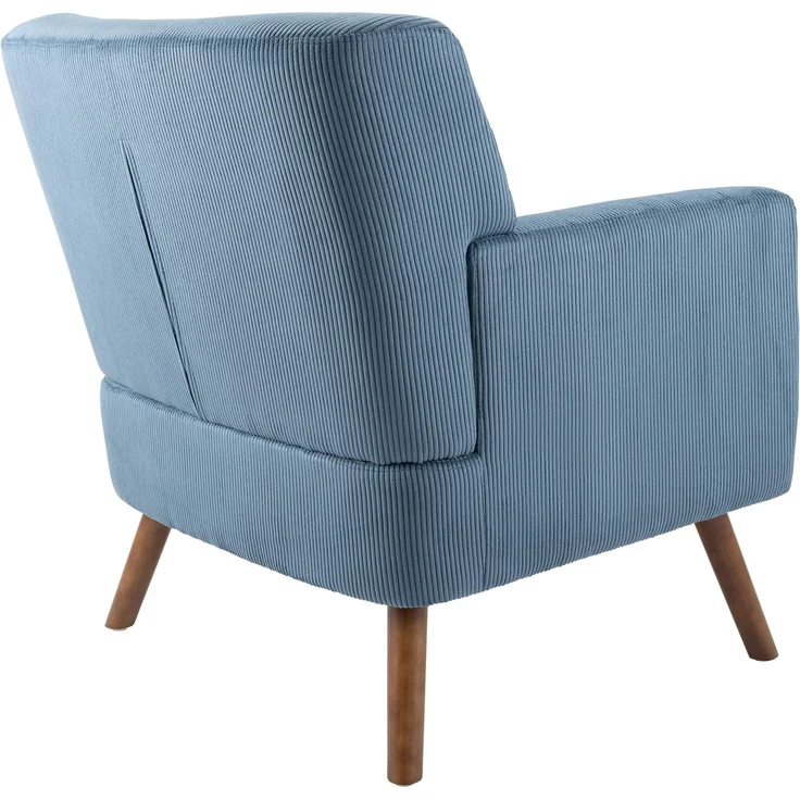 CLP Sessel Kioni mit Cordbezug und Gestell aus Kautschukholz bis 150 kg belastbar,blau – Bild 6