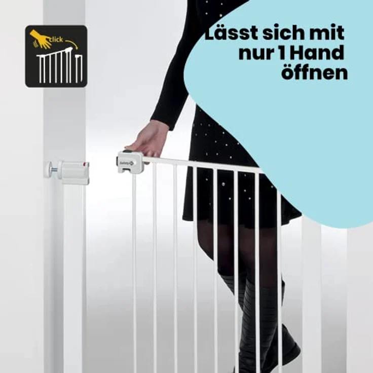 Safety 1st 'U-Pressure' Treppenschutzgitter, für Türbreiten 73-80 cm, Klemmbefestigung, Metall, Weiß – Bild 6