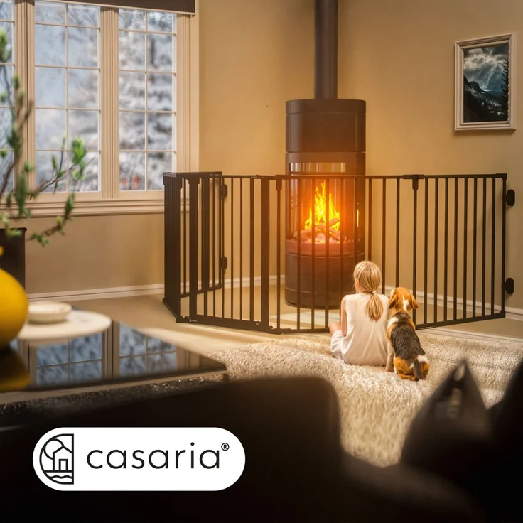 CASARIA® 2x Kaminschutzgitter mit Sicherheitstür – Bild 3