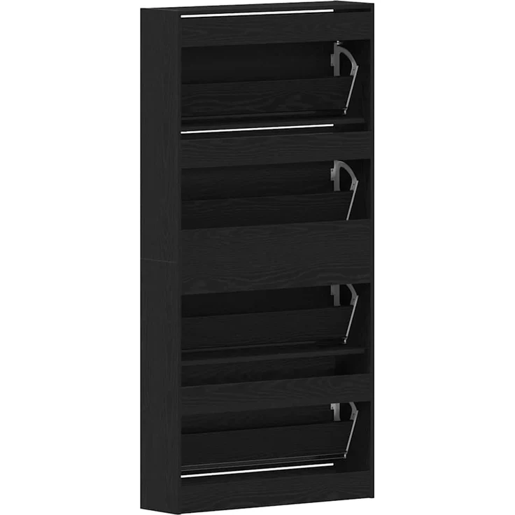 vidaXL Schuhschrank mit Regal Schwarz Eichen-Optik 80 x 21 x 163,5 cm 3334027 – Bild 7
