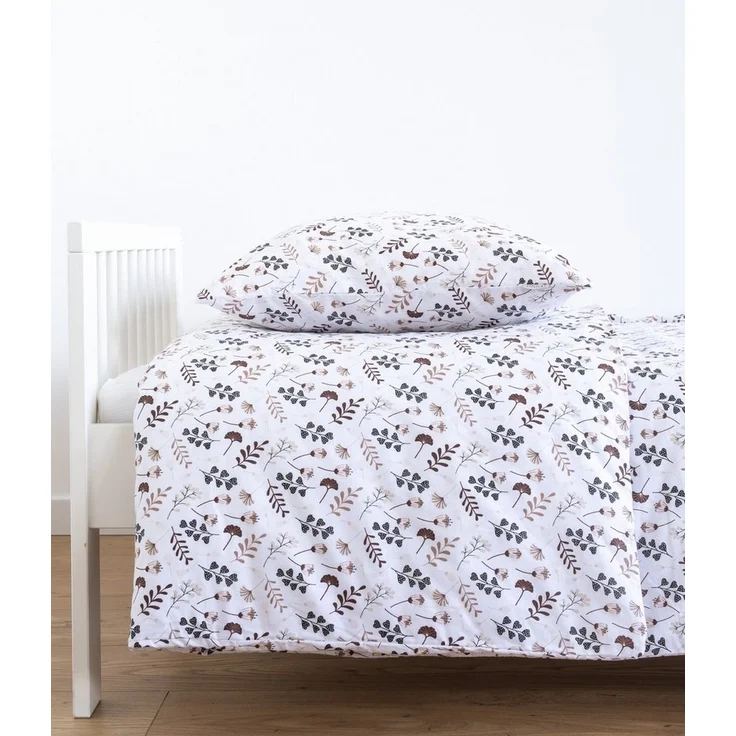 Loolay Bettwäsche Blumen BRAUN Bunt Babybettwäsche Kinderbettwäsche Jugendbettwäsche, Alle gängigen Bettgrößen für Kinder, Jugend und Erwachsene! – Bild 1